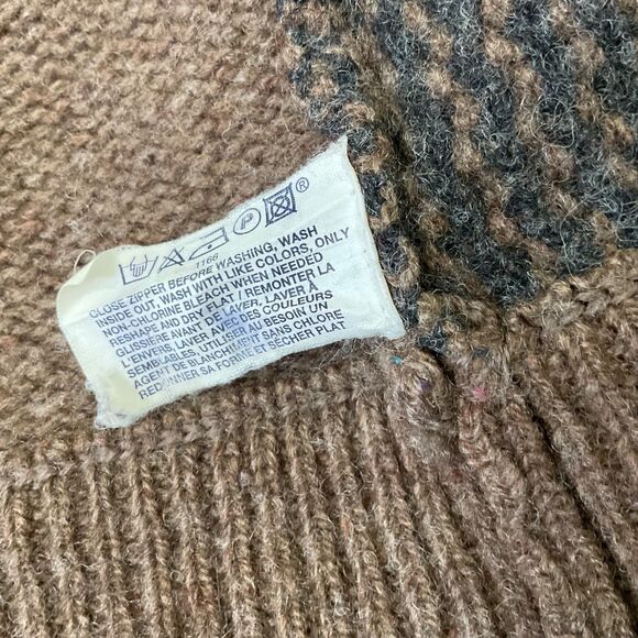 VTG. Gap lambswool cardigan knit grandpa Sweater Men XL Brown pockets Bloke core - Picture 7 of 16